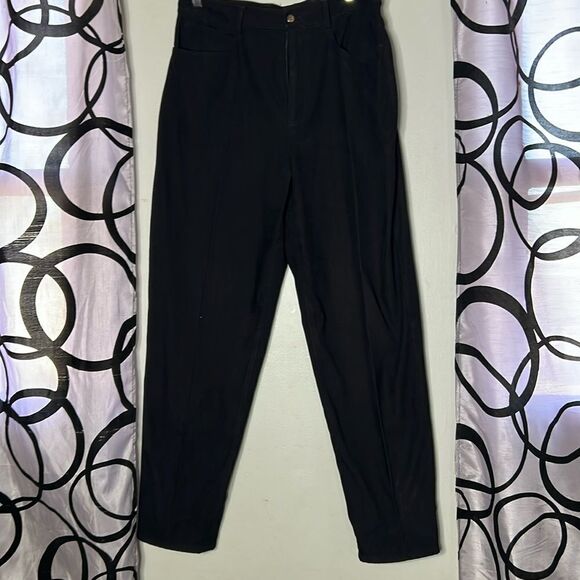 Talbots petites black flat front tapered pants size 12 petite - Picture 1 of 8